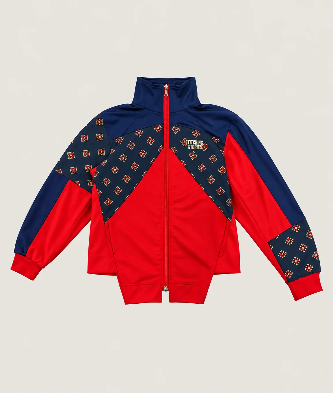 Diamond Track Top Rood/Navy